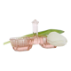 Servant salt pepper in pink glass, molded glass, vintage french, authentic