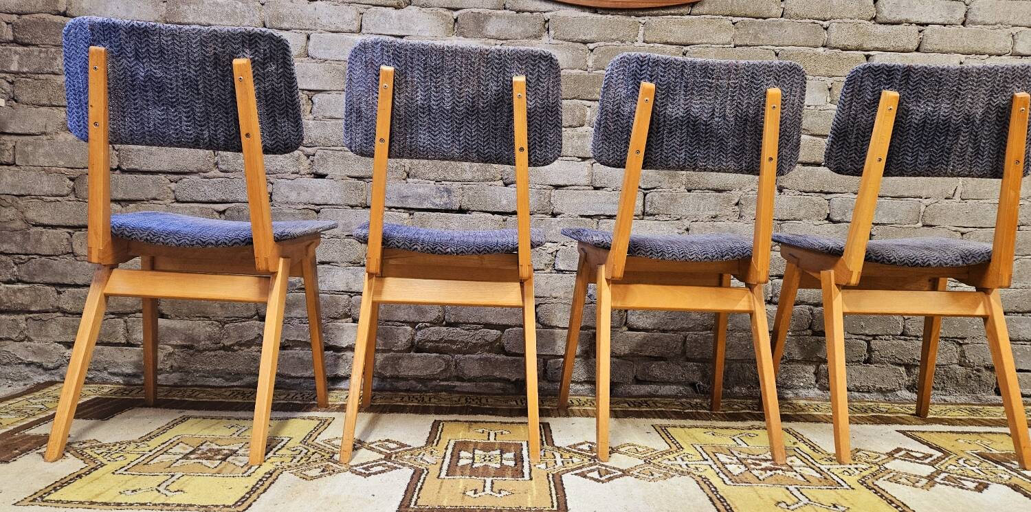 Set of 4 vintage 1960s Scandinavian chairs