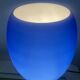 Lampe champignon en pâte de verre bleu et blanc