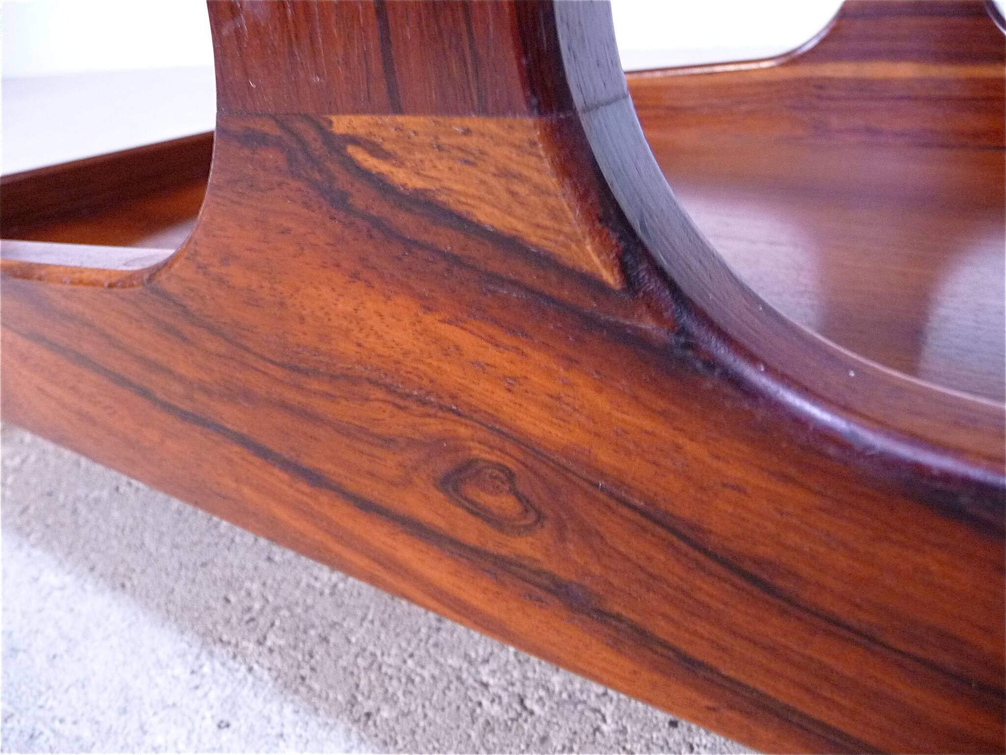 Vintage Modernist Serving Bar Cart in Walnut with Glass Top, Germany 1960s