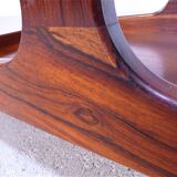 Vintage Modernist Serving Bar Cart in Walnut with Glass Top, Germany 1960s