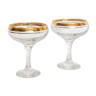 Set de 2 coupes à champagne, vintage