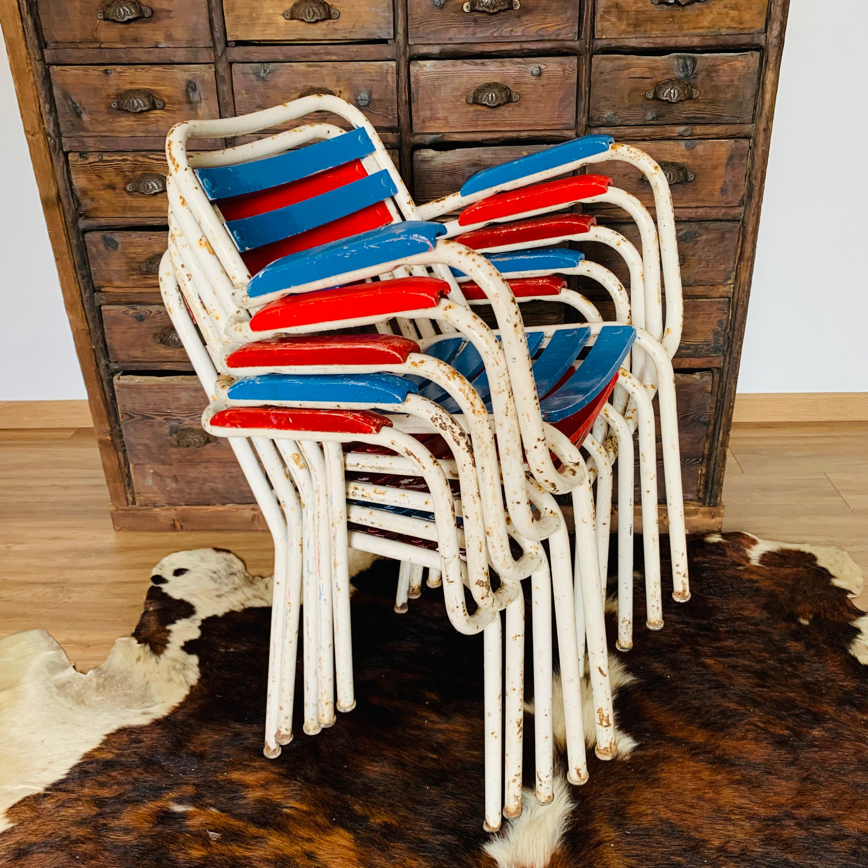 Set of 5 armchairs Tolix T2 50s