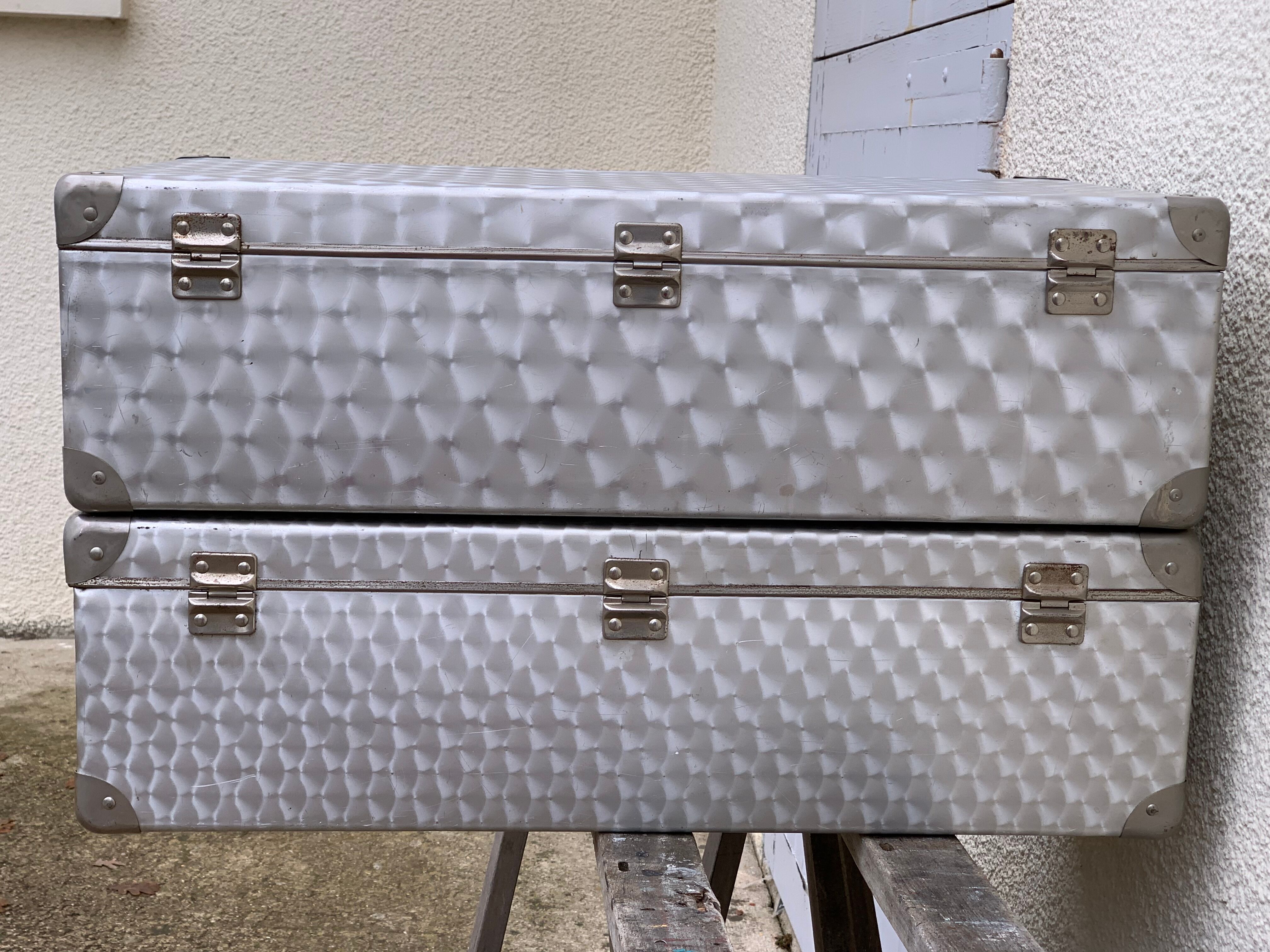 Vintage aluminum suitcases 1950