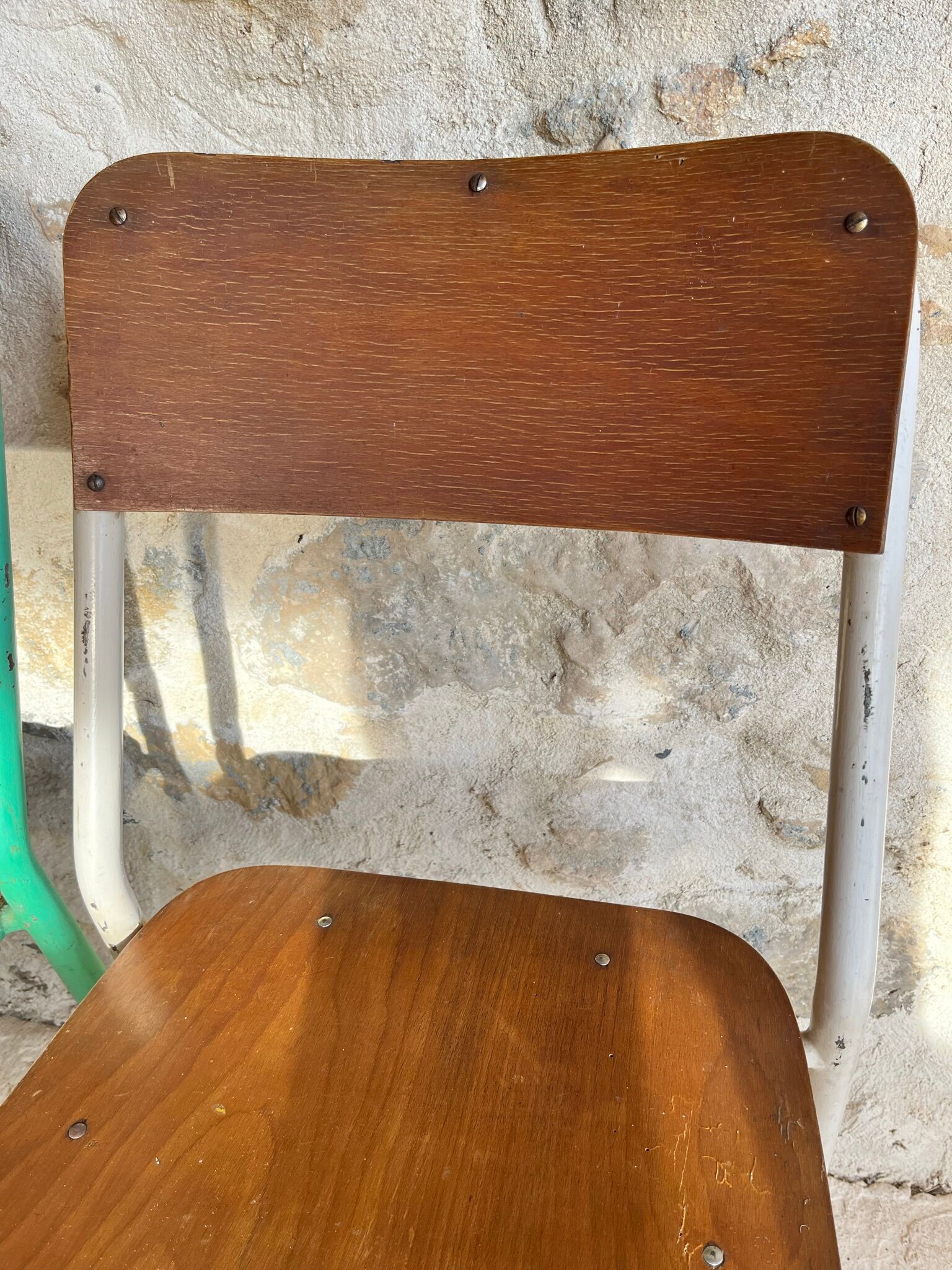 Set of 4 mismatched old school style chairs