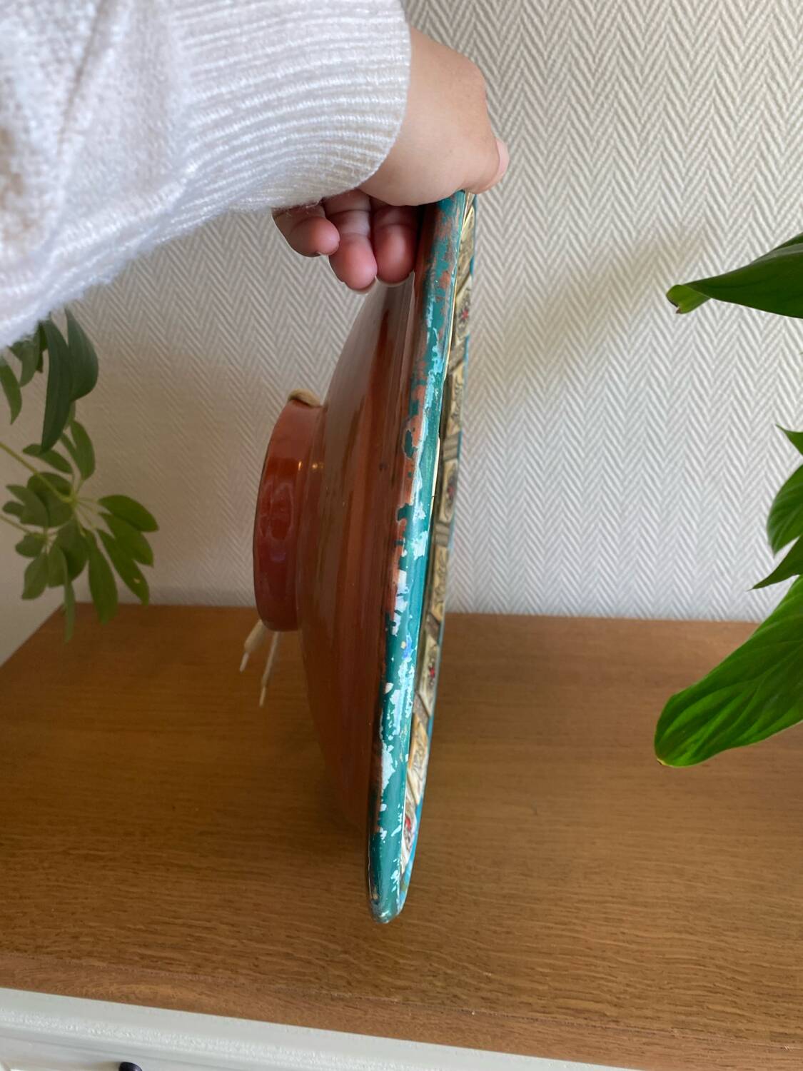 Large turquoise Moroccan dish