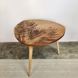 Wooden coffee table compass legs