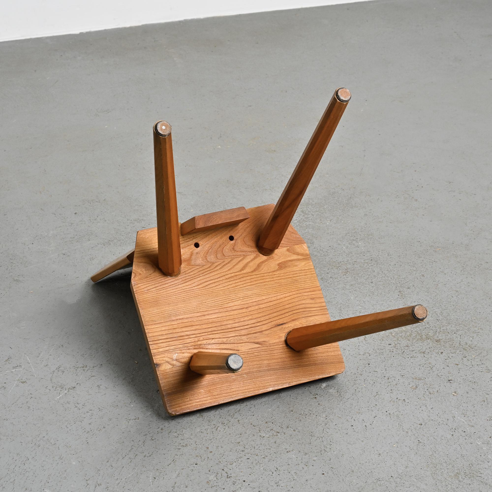 Set of 4 chairs model S28 by Pierre Chapo, France circa 1965.