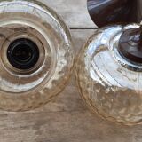 Amber glass hanging lamps 1970