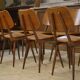 Set of 10 oak chairs from the 1960s.