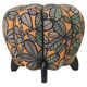 up to 3 Art Deco stools by Jindrich Halabala, leaf pattern, pouf, ottoman, 1930s