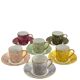 Set of 6 multicoloured moka cups in Limoges fine porcelain.