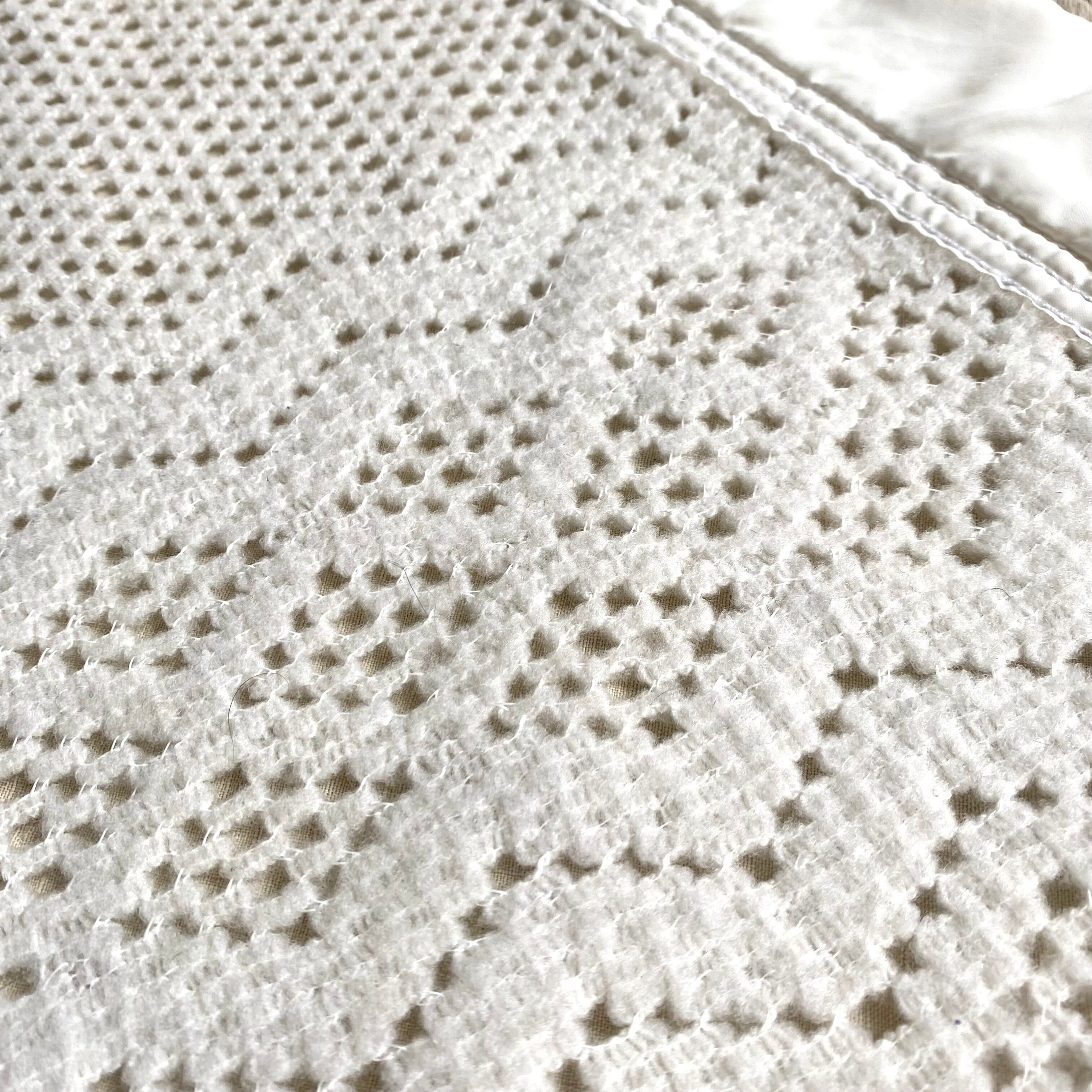 Dessus de lit en laine tricoté vintage 220x240