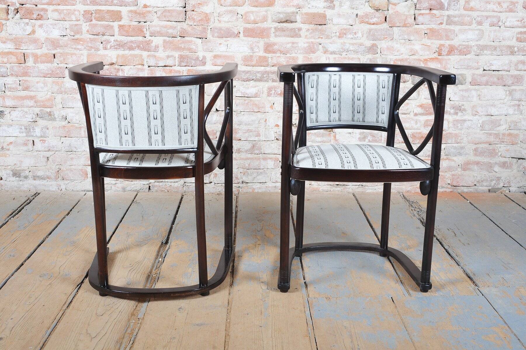 Art Nouveau Seating Set in Beech from J.F.M. Hoffmann, Austria, 1910s, Set of 3