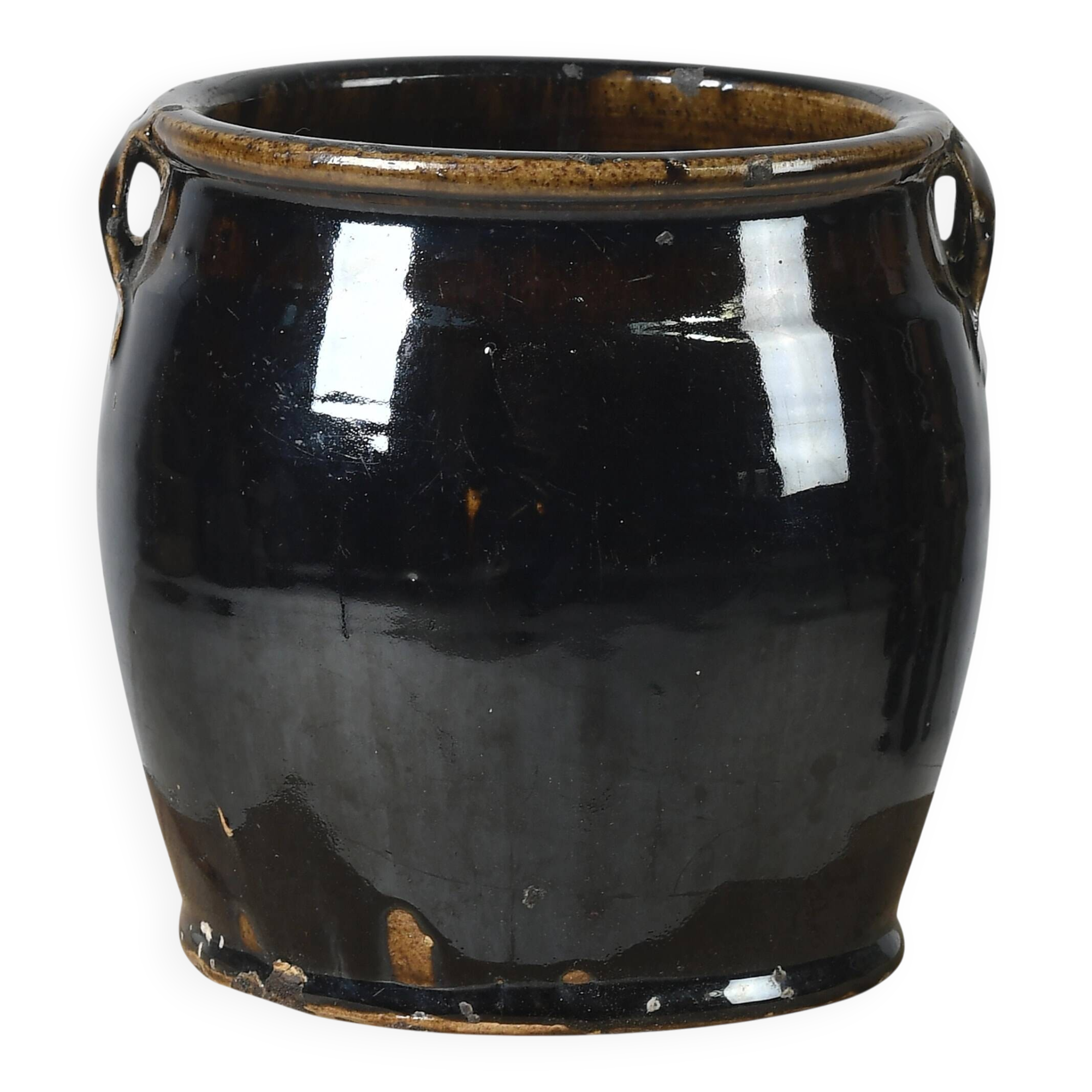 Hú - Black enamelled Chinese confit pot no. 1
