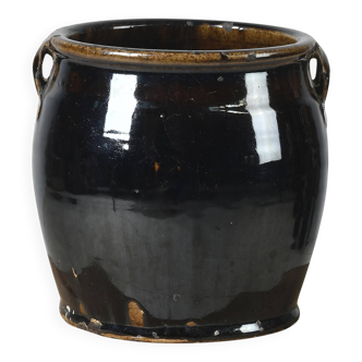 Hú - Black enamelled Chinese confit pot no. 1