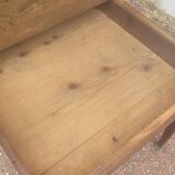 Rustic farm table called "Portefeuille" in solid oak 19th - 1m48x1m08