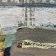 HST painting "The Canal with barges" Post impressionist signed Dumas + frame