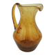 Ancienne carafe en verre à bulles ambre de style Biot