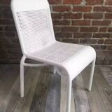 White woven resin garden chair