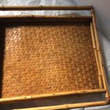Vintage tray in rattan
