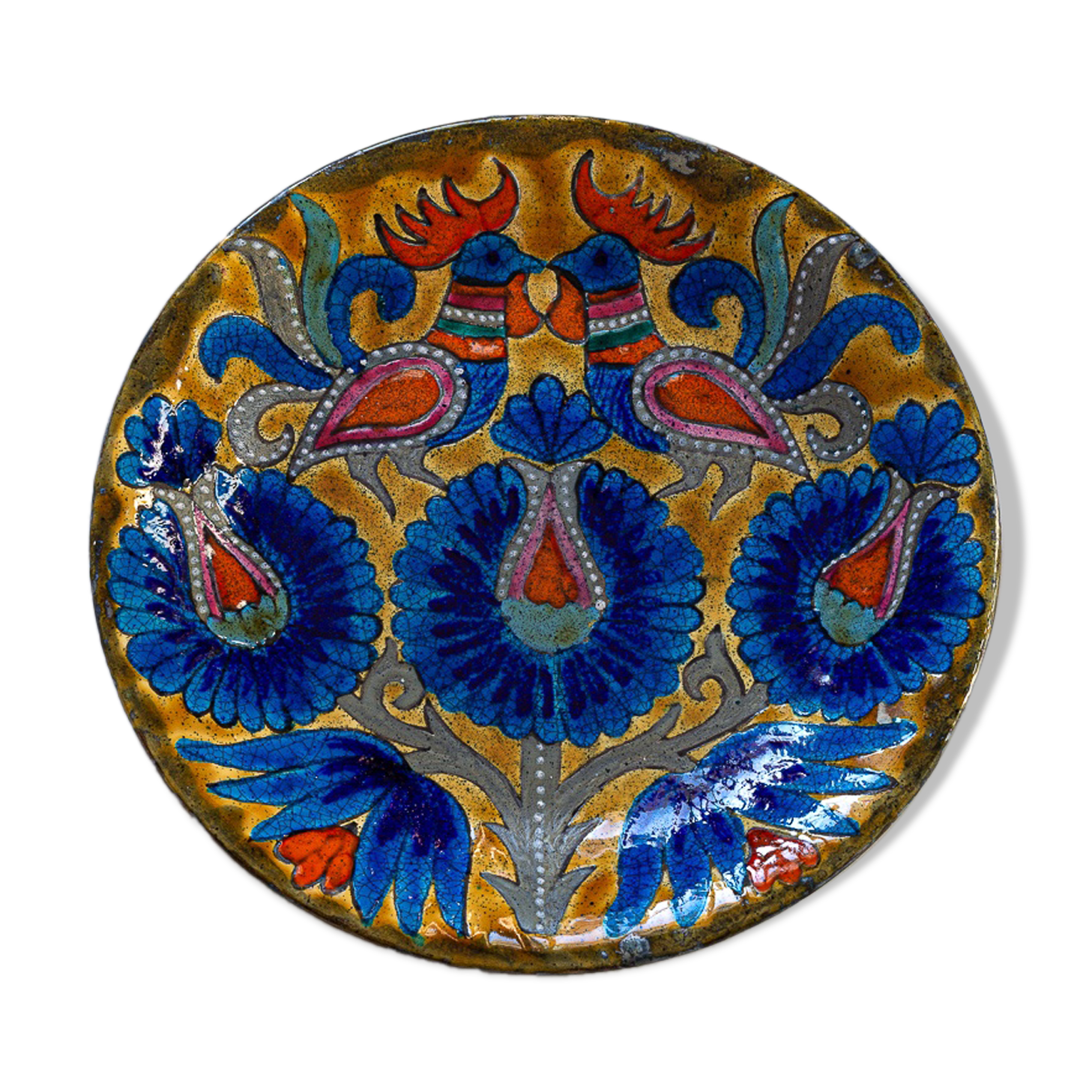 Large dish in Quimper earthenware signed Marjatta Taburet - 60s/70s