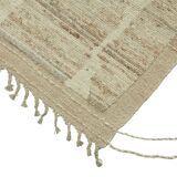 Hand-Knotted Turkish Contemporary 253 cm x 307 cm Beige Wool Carpet