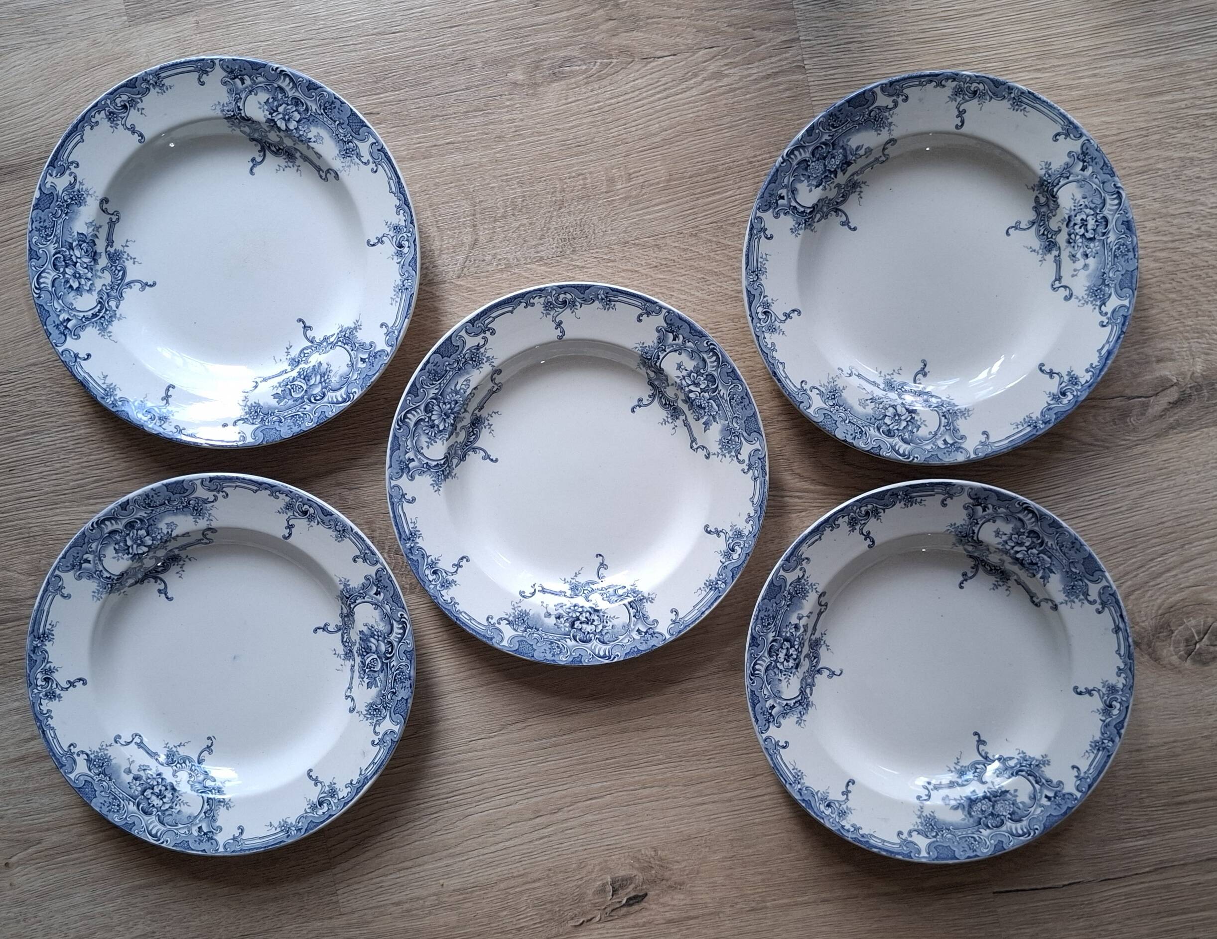 Set of 5 Dolphin plates BFK 1920