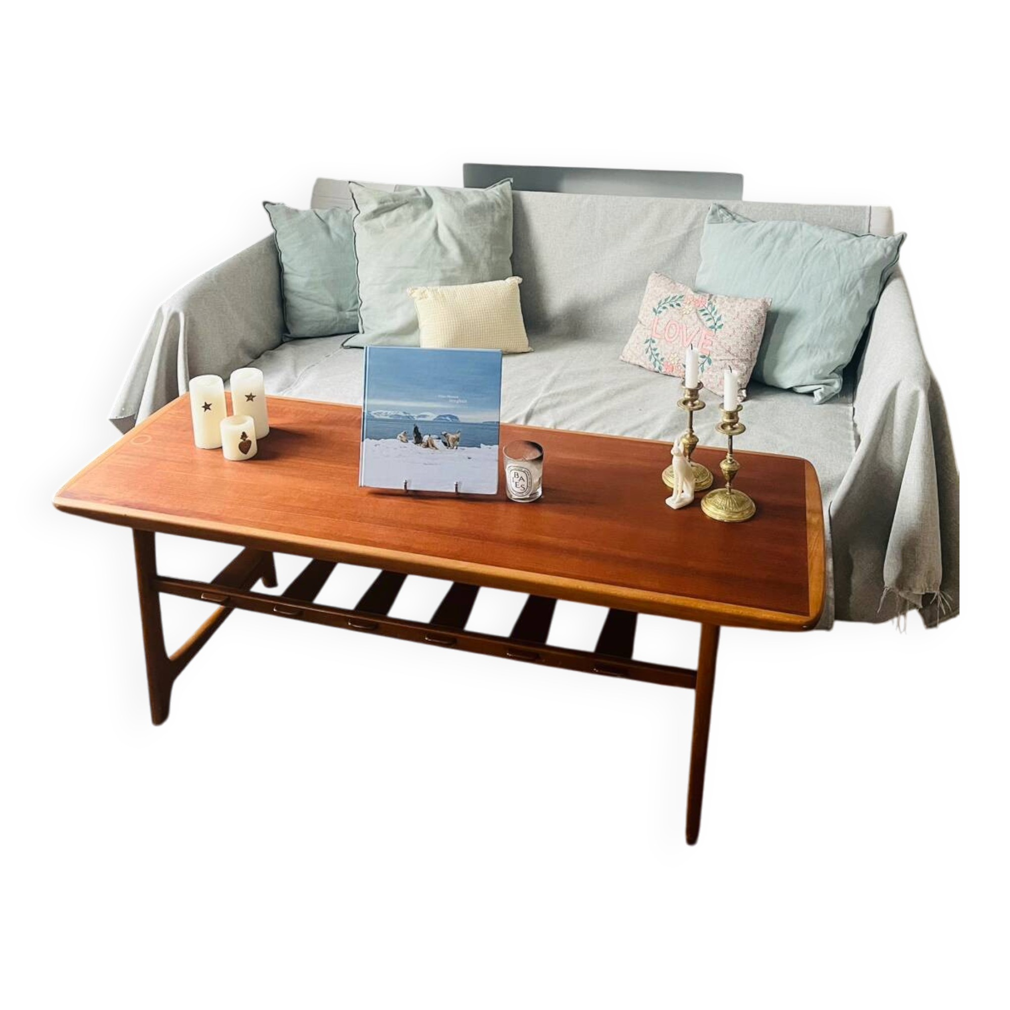 Scandinavian coffee table in teak