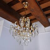 Lustre Regency, cristaux taillés, Espagne, 1980