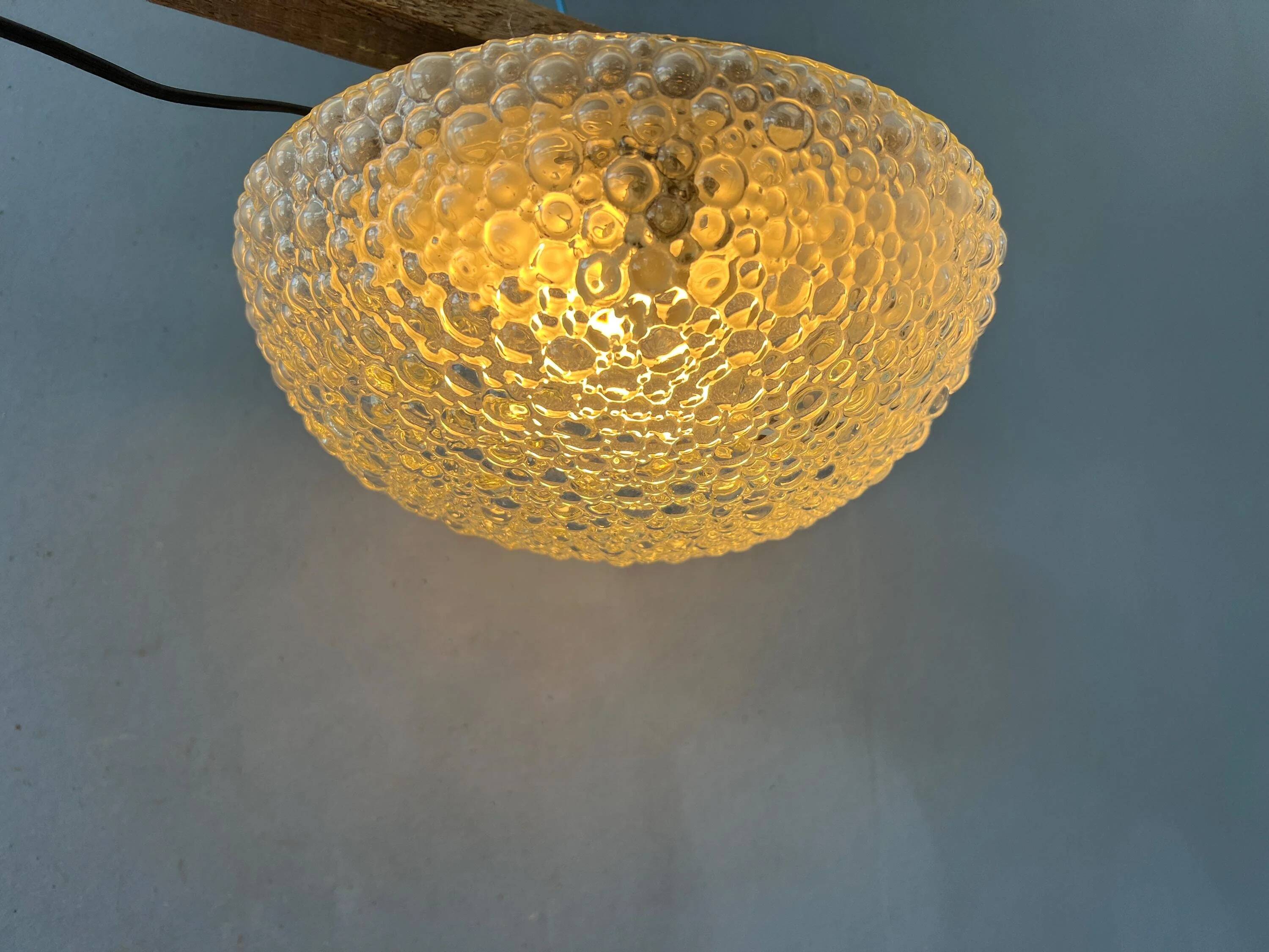 Vintage glass ceiling light by Helena Tynell for Glashütte Limburg