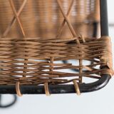 Coat rack 4 hooks in vintage rattan