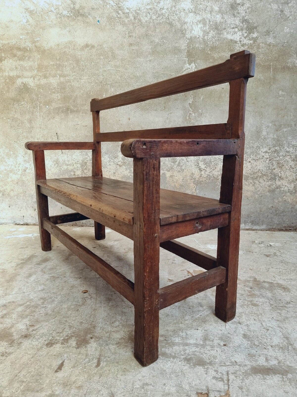 Antique oak bench hall bench 105 cm