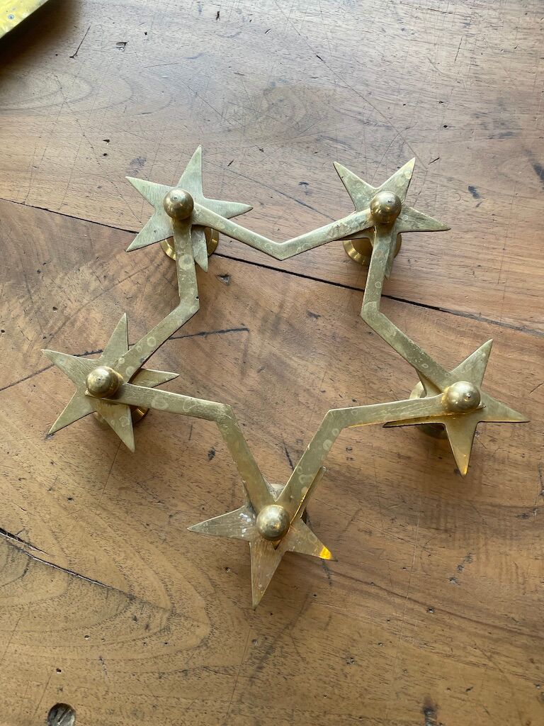 Brass star bougeoir