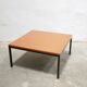 Vintage square modernist coffee table in teak and metal