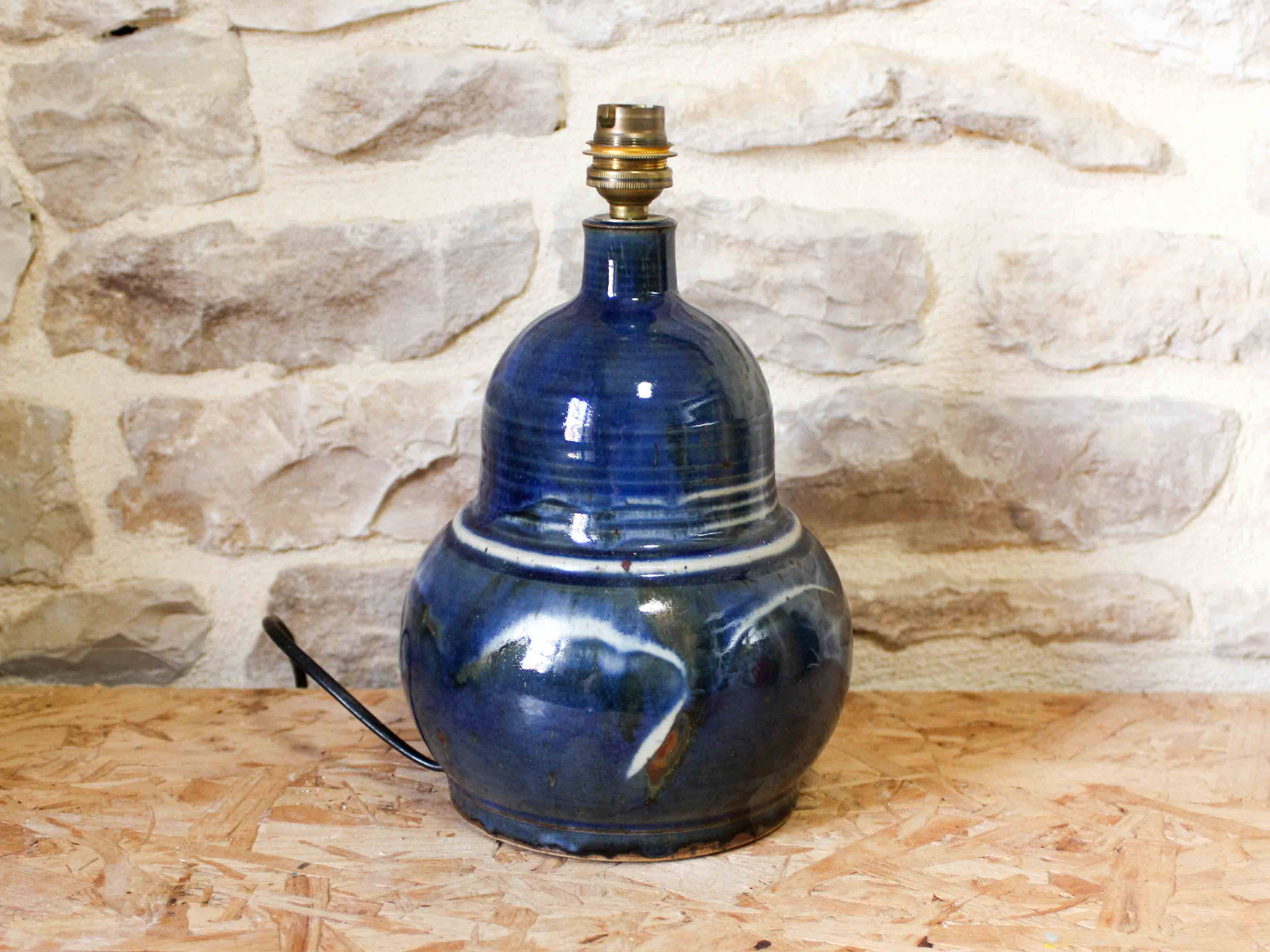 Glazed ceramic lamp base Blanot pottery