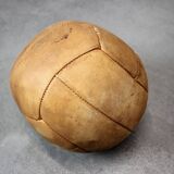 Ballon médicinal vintage en cuir marron, Tchécoslovaquie années 1930