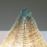 Lampe pyramide en verre et métal, 1970s