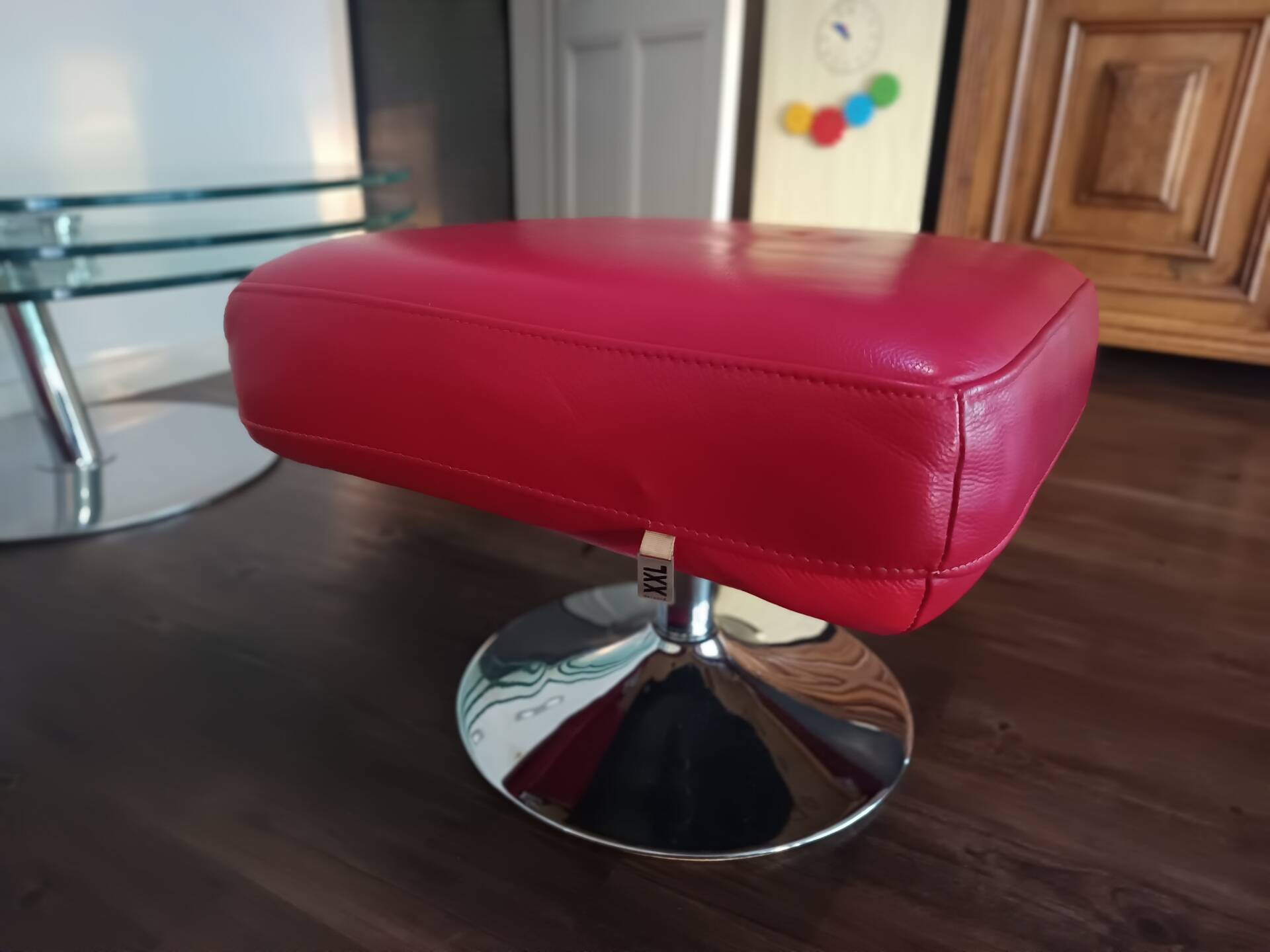 XXL Set Red Leather House - sofa, armchair and 2 poufs