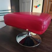 Ensemble XXL Maison en cuir rouge - canapé , fauteuil et 2 poufs