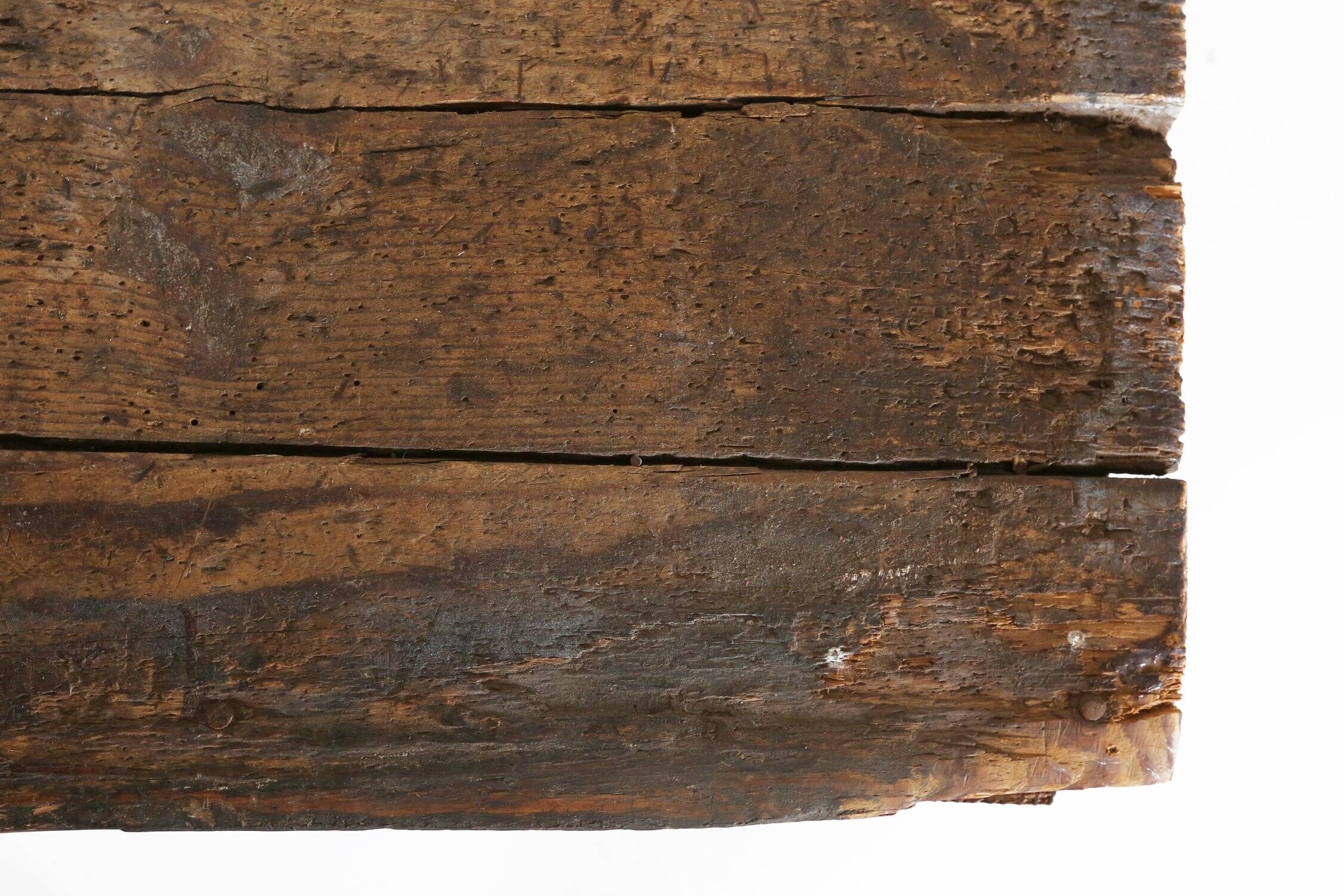 Table console industrielle française en bois, années 1920