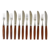 Boîte Amboss Milieu du Siècle 6 Couteaux et 6 Fourchettes, Couverts, Autriche, années 1950