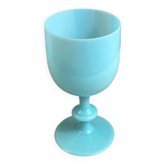 Cup or large glass in blue opaline from Portieux