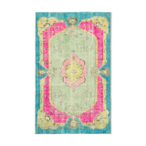 Handwoven Overdyed Oriental 1970s 190 cm x 302 cm Multicolor Carpet