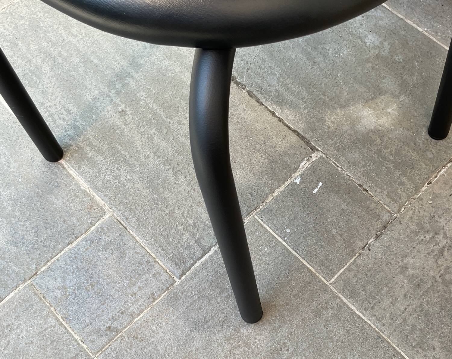 Danish design armchair from the 80s, metal and imitation leather