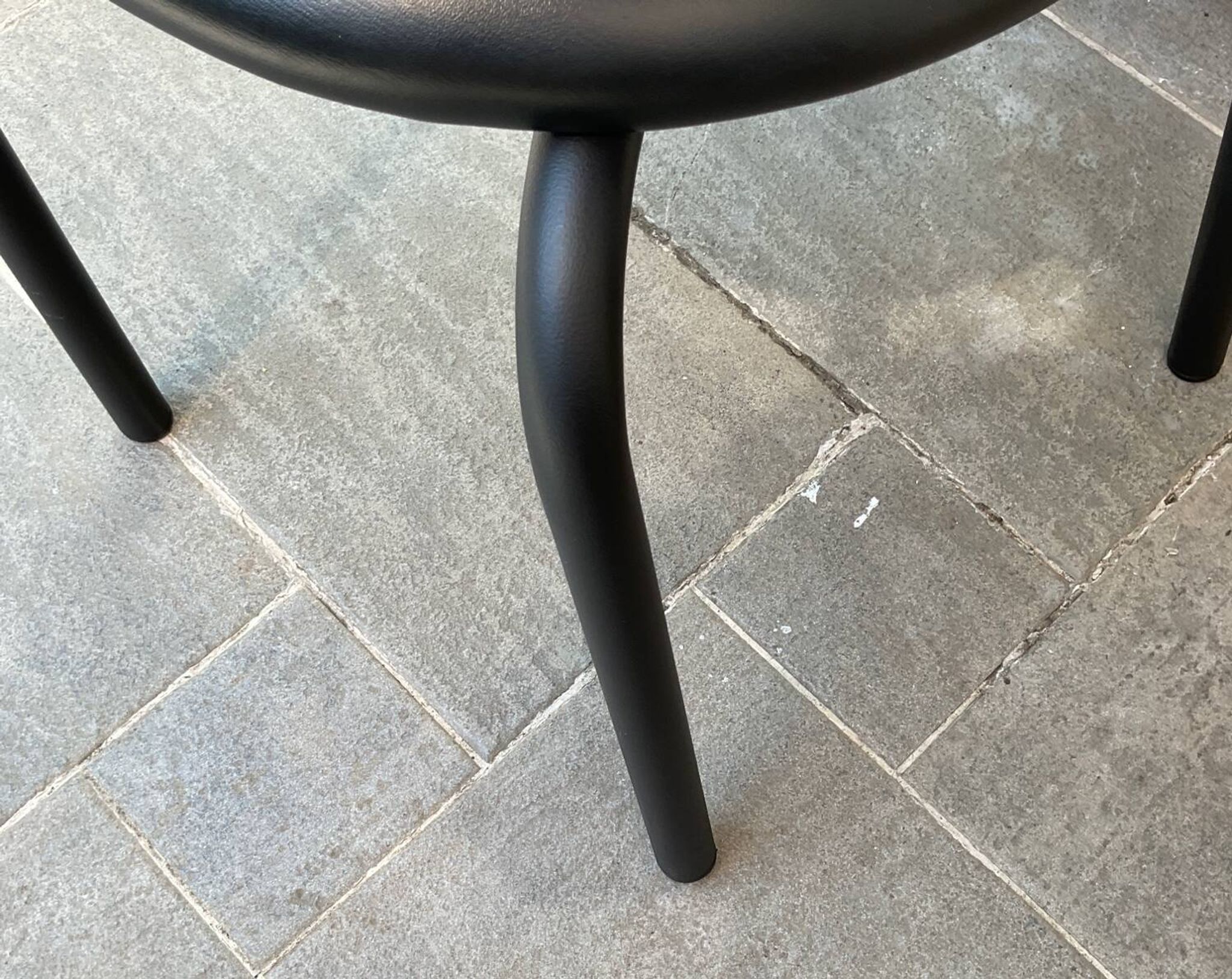 Danish design armchair from the 80s, metal and imitation leather