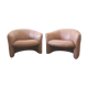 Pair of pink skai armchairs