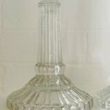 Pair of molded glass candle holders