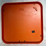 Square thermoformed mirror in orange plastic from SALC