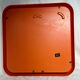 Square thermoformed mirror in orange plastic from SALC